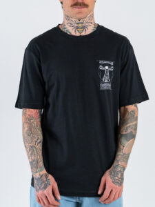 ONLY&SONS T-shirt over in cotone con stampa MONALISA fronteretro 22036580 Jet Black (4)