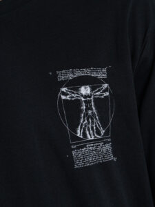 ONLY&SONS T-shirt over in cotone con stampa MONALISA fronteretro 22036580 Jet Black (6)