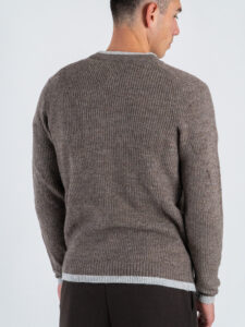 SEINSE Cardigan regular con bottoni e rifiniture a contrasto MI3042SS Fango5