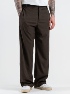 Abito intero regular con giacca over a un petto e mezzo + Pantalone gamba larga BARI Cioccolato (9)