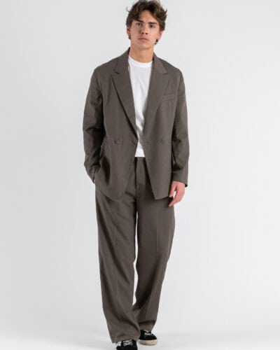 Abito intero regular con giacca over a un petto e mezzo + Pantalone gamba larga BARI Fango