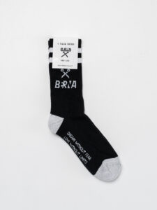 BERNA Calze in spugna unisex tg. unica con logo bianco frontale Nera
