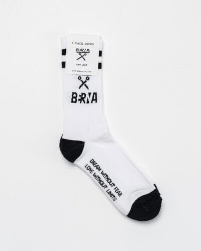 BERNA Calze in spugna unisex tg. unica con logo nero frontale Bianca