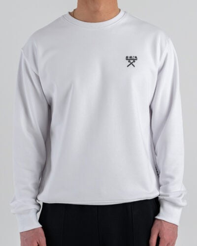 BERNA Felpa regular girocollo in cotone leggero 261053 Bianco