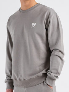 BERNA Felpa regular girocollo in cotone 261053 Ferro (2)