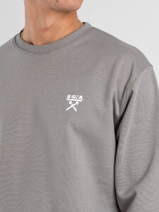 BERNA Felpa regular girocollo in cotone 261053 Ferro (4)