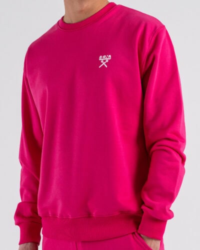 BERNA Felpa regular girocollo in cotone leggero 261053 Fucsia