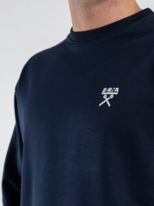 BERNA Felpa regular girocollo in cotone leggero 261053 Blu (3)