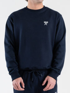 BERNA Felpa regular girocollo in cotone leggero 261053 Blu (4)