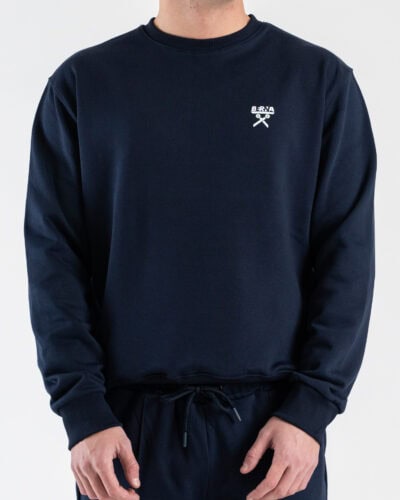 BERNA Felpa regular girocollo in cotone leggero 261053 Blu