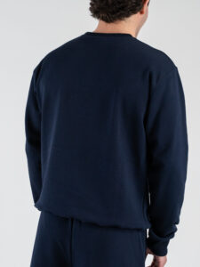 BERNA Felpa regular girocollo in cotone leggero 261053 Blu (5)