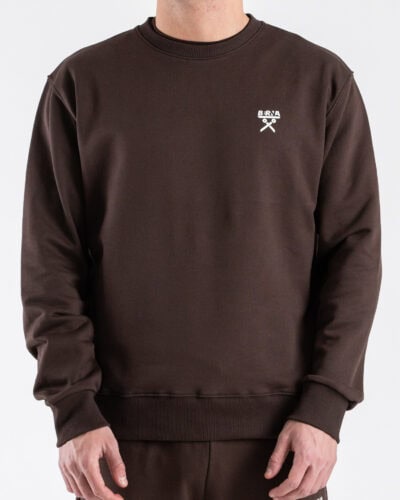 BERNA Felpa regular girocollo in cotone leggero 261053 Moro