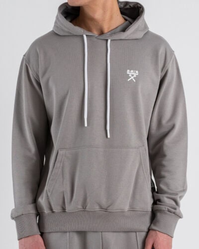 BERNA Felpa regular in cotone leggero con cappuccio 261052 Ferro