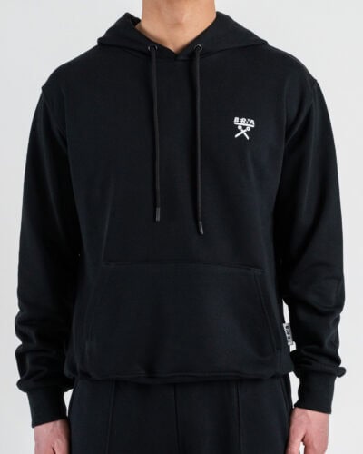 BERNA Felpa regular in cotone leggero con cappuccio 261052 Nero