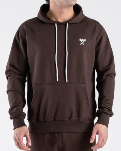 BERNA Felpa regular in cotone leggero con cappuccio 261052 Moro