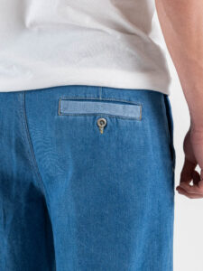 BERNA Jeans gamba morbida con fibbie e risvoto sul fondo 261373 Azzurro Denim (5)