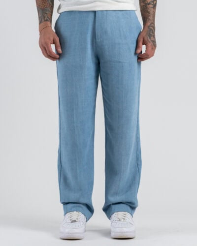 BERNA Pantalone straight morbido 261038 Azzurro