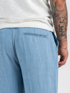BERNA Pantalone straight morbido 261038 Azzurro (6)