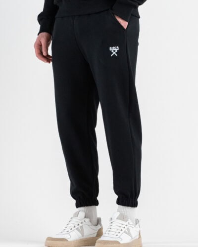 BERNA Pantalone tuta in cotone leggero con polsini 261058 Nero