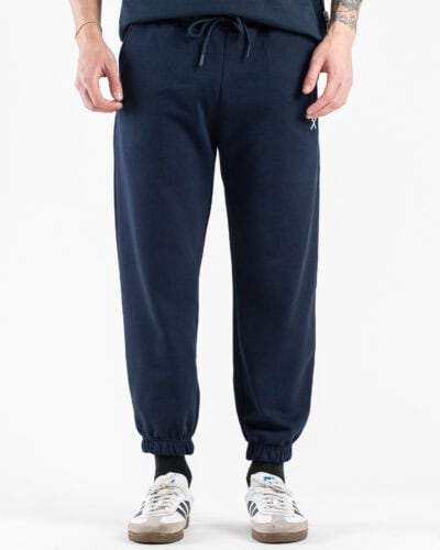 BERNA Pantalone tuta in cotone leggero con polsini 261058 Blu