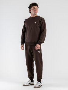 BERNA Pantalone tuta in cotone leggero con polsini 261058 Moro (7)