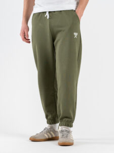 BERNA Pantalone tuta in cotone leggero con polsini 261058 Muschio (1)