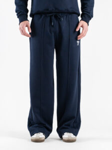 BERNA Pantalone tuta over in cotone leggero a palazzo 261056 Blu (3)