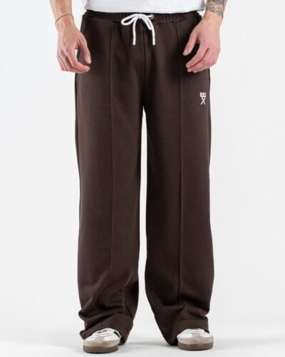 BERNA Pantalone tuta over in cotone leggero a palazzo 261056 Moro