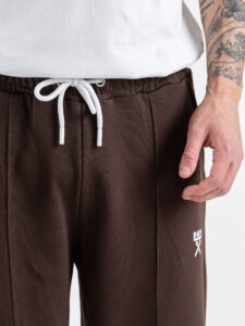 BERNA Pantalone tuta over in cotone leggero a palazzo 261056 Moro (7)