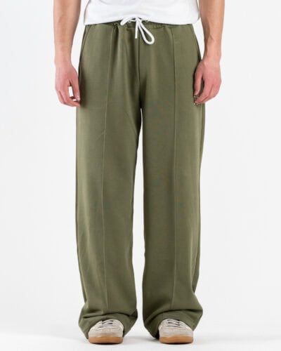 BERNA Pantalone tuta over in cotone leggero a palazzo 261056 Muschio