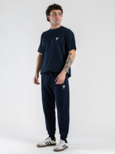 BERNA T-shirt basic over a mezza manica con logo sul cuore 261061 Blu (1)