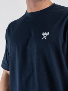 BERNA T-shirt basic over a mezza manica con logo sul cuore 261061 Blu (3)