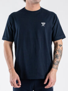 BERNA T-shirt basic over a mezza manica con logo sul cuore 261061 Blu (4)