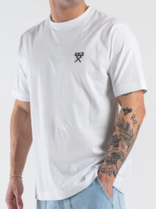 BERNA T-shirt regular in cotone con logo sul cuore 261062 Bianco (2)