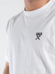 BERNA T-shirt regular in cotone con logo sul cuore 261062 Bianco (3)