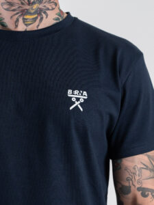 BERNA T-shirt regular in cotone con logo sul cuore 261062 Blu (3)