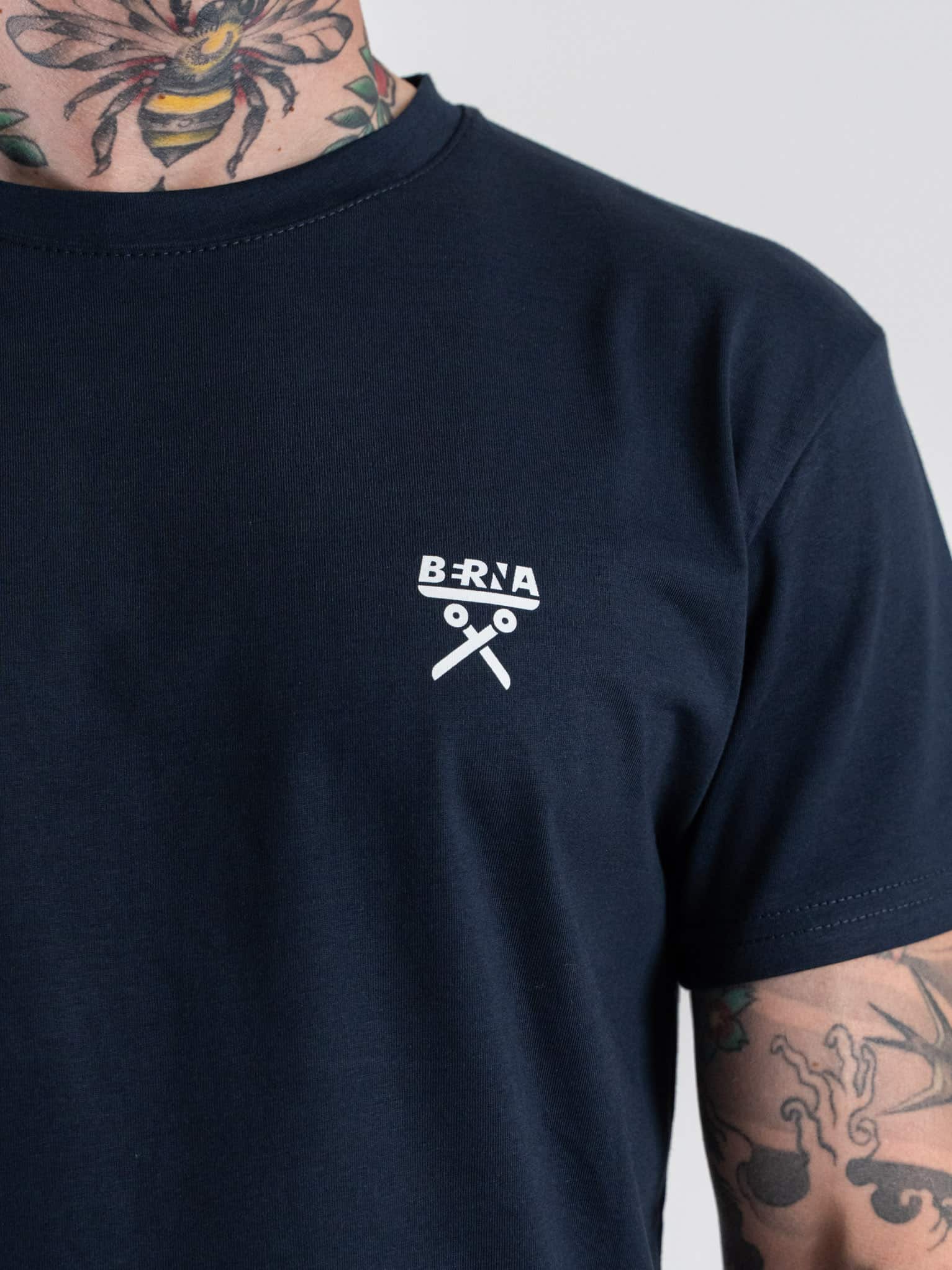 BERNA T-shirt regular in cotone con logo sul cuore 261062 Blu