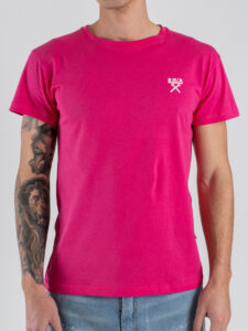 BERNA T-shirt regular in cotone con logo sul cuore 261062 Fucsia (3)