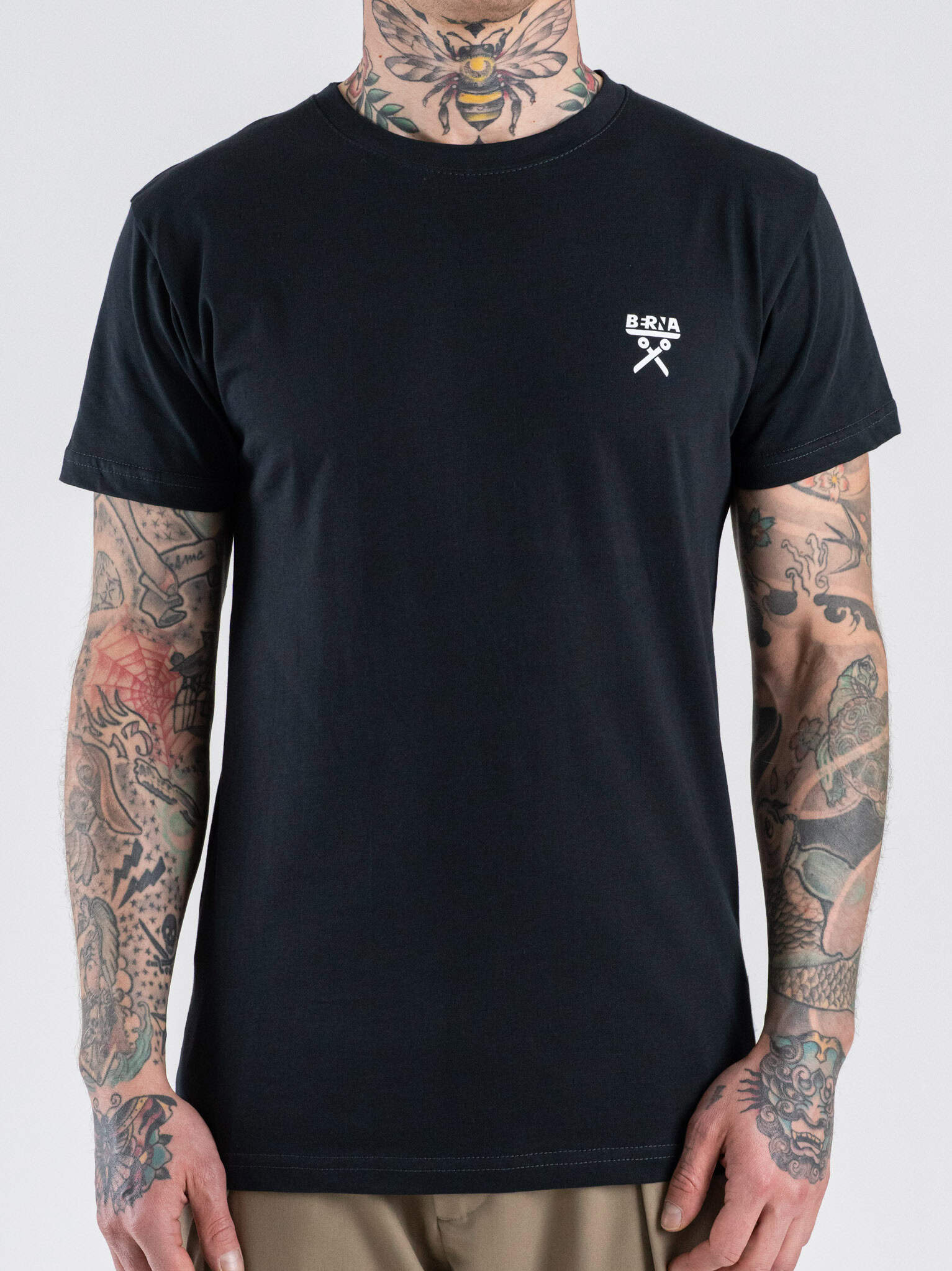 BERNA T-shirt regular in cotone con logo sul cuore 261062 Iron Grey