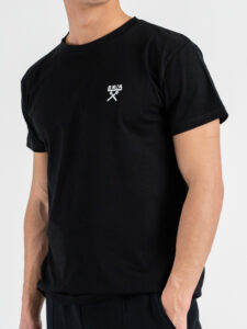 BERNA T-shirt regular in cotone con logo sul cuore 261062 Nero (2)