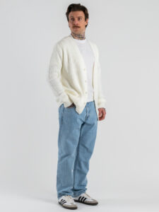 BL11 Cardigan regular misto lana con scollo a V 24243631280 Panna (1)