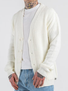 BL11 Cardigan regular misto lana con scollo a V 24243631280 Panna (3)