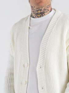 BL11 Cardigan regular misto lana con scollo a V 24243631280 Panna (4)