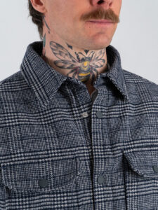BL11 GiubbinoCamicia check regular con imbottitura interna 04BLFLA85530 Navy (5)