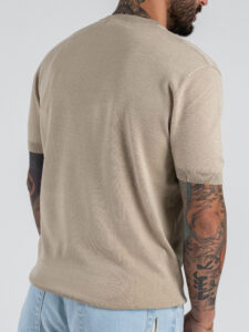 GIANNI LUPO Maglia girocollo regular in viscosa GL510S Beige (3)