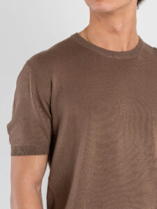 GIANNI LUPO Maglia girocollo regular in viscosa GL510S Tobacco (3)