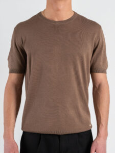 GIANNI LUPO Maglia girocollo regular in viscosa GL510S Tobacco (5)