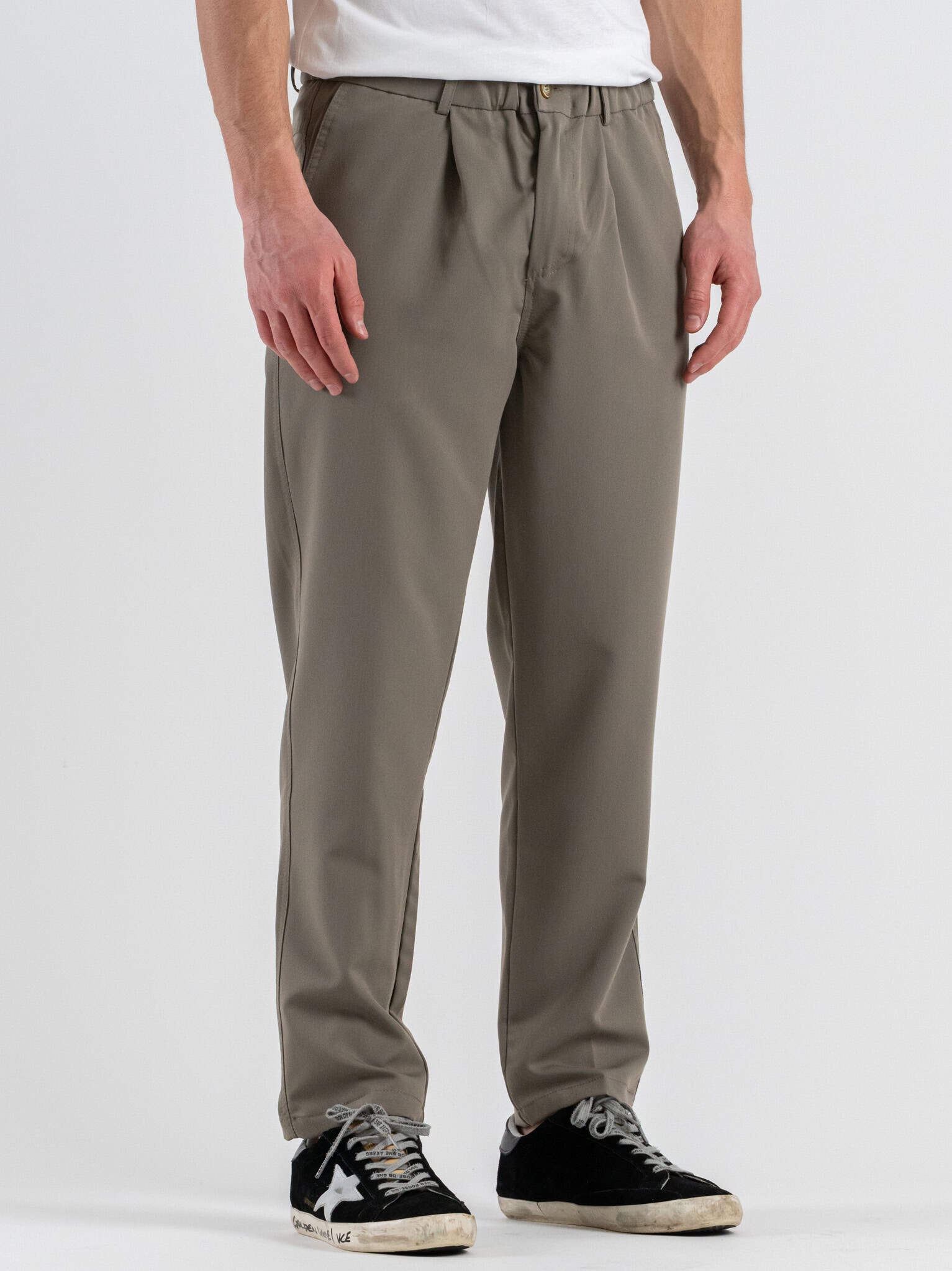 GIANNI LUPO Pantalone cropped da coordinato leggero con elastico in vita GL004LT Green