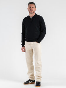 GIANNI LUPO Polo regular in tinta unita con zip GL35205 Black (1)