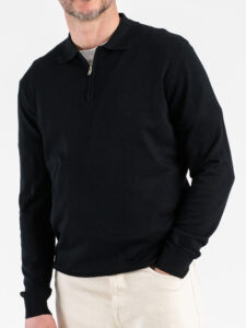 GIANNI LUPO Polo regular in tinta unita con zip GL35205 Black (2)